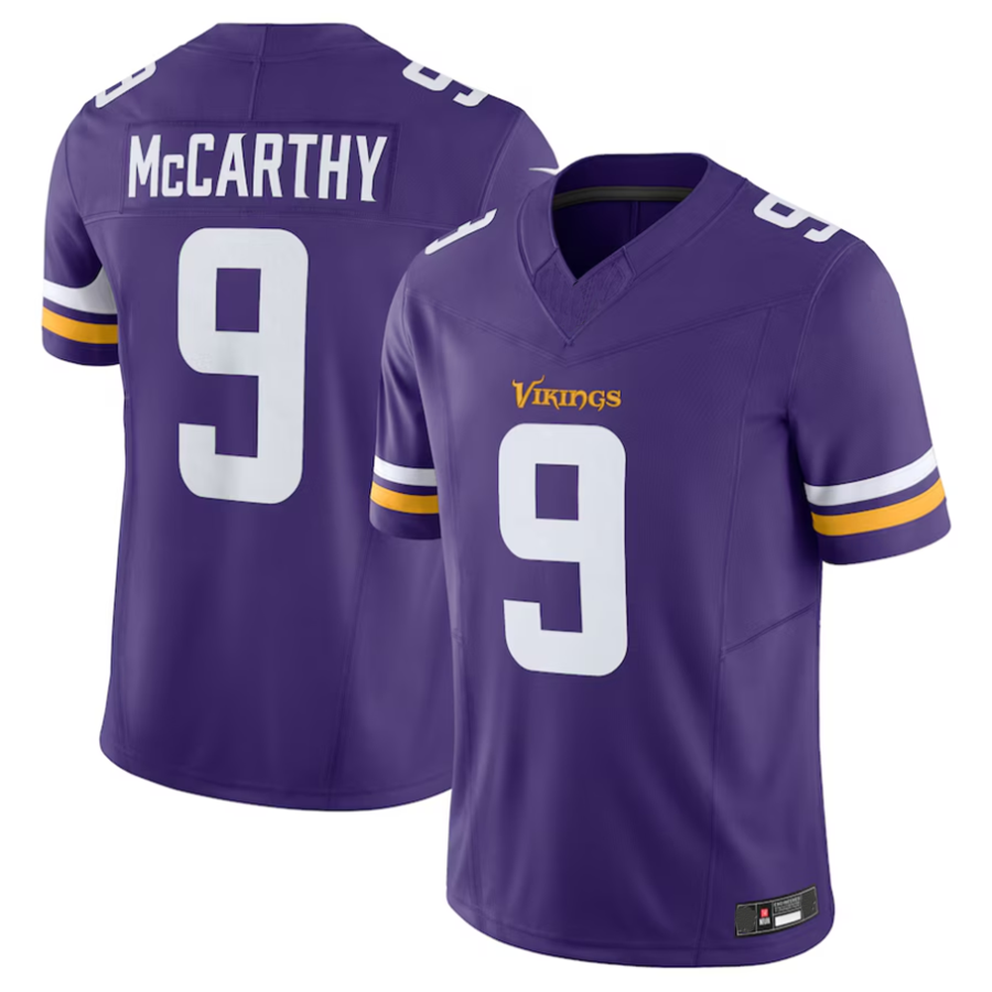 MN.Vikings #9 J.J. McCarthy Player Purple Vapor F.U.S.E. Limited Football Jerseys
