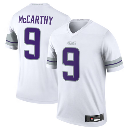 MN.Vikings #9 J.J. McCarthy Player White Alternate Legend Football Jerseys