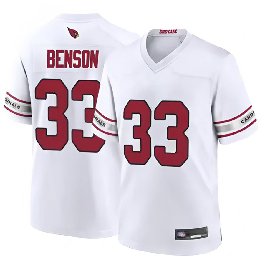 A.Cardinals #33 Trey Benson Player White Game Home Football Jerseys