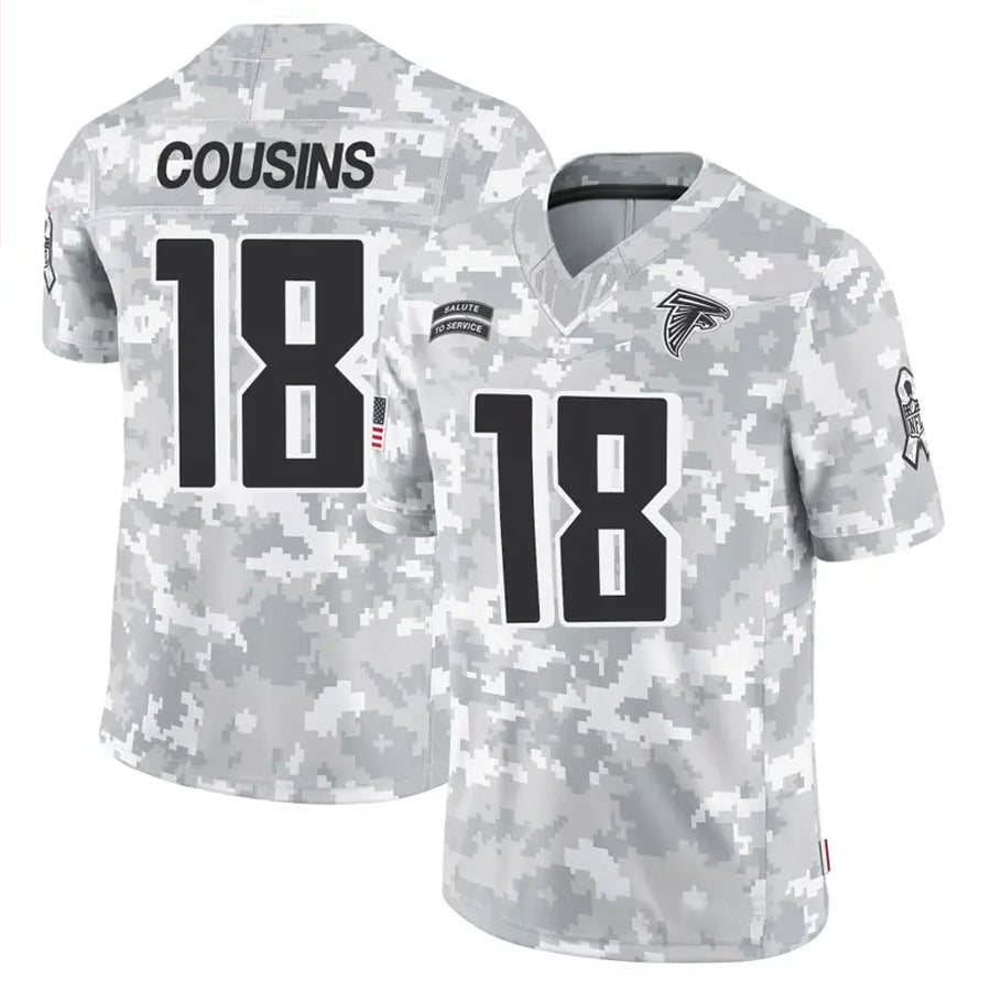 A.Falcons #18 Kirk Cousins Player Arctic Camo Salute to Service Limited Football Jerseys