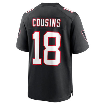 A.Falcons #18 Kirk Cousins Player Black Limited Home Game Football Jerseys