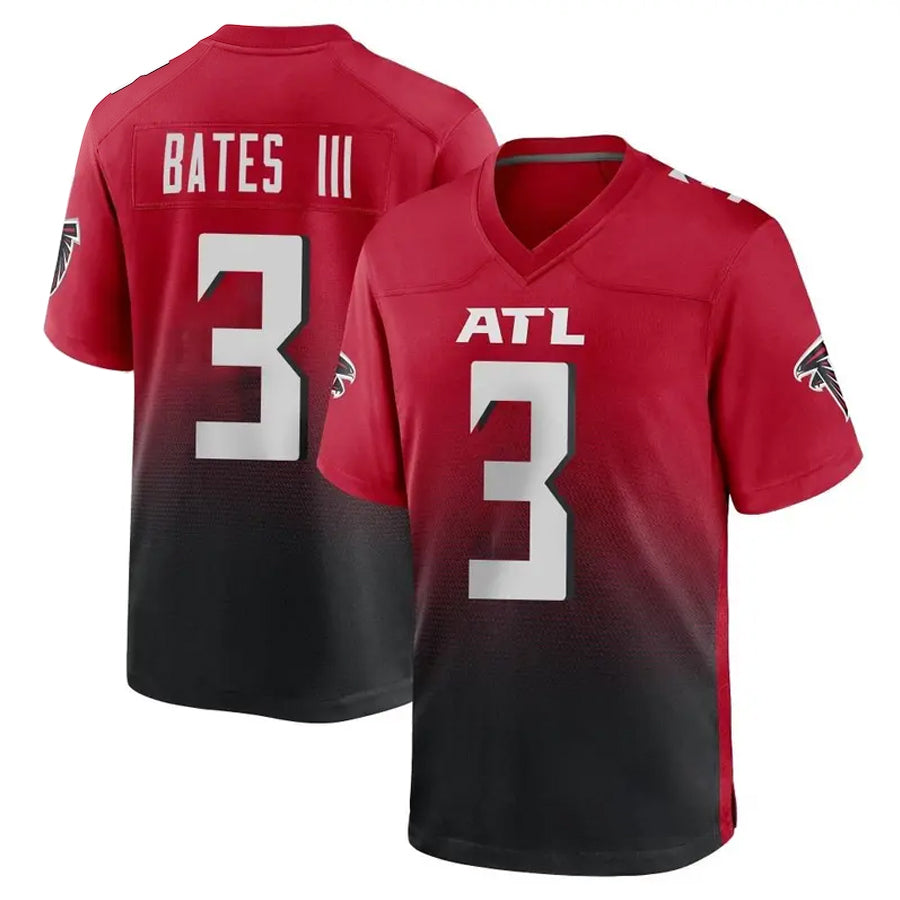 A.Falcons #3 Jessie Bates III Player Red Home Game Football Jerseys