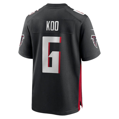 A.Falcons #6 Younghoe Koo Player Black Home Game Football Jerseys