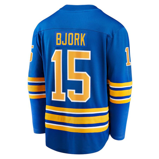 B.Sabres #15 Anders Bjork Fanatics Branded Team Home Breakaway Player Jersey  Royal Stitched American Hockey Jerseys