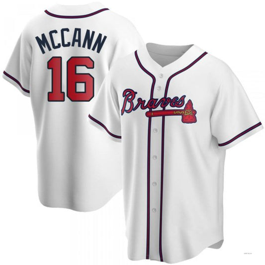 Atlanta Braves #16 Brian McCann White Home Jersey Stitches Baseball Jerseys