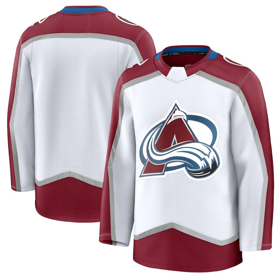 C.Avalanche Fanatics Away Premium Jersey - White Stitched American Hockey Jerseys