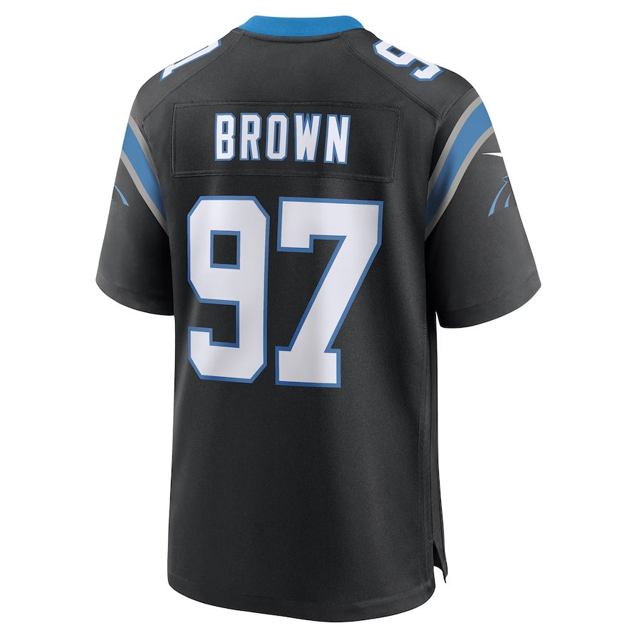 C.Panthers #97 Bobby Brown Black Team Game Stitched American Football Jerseys