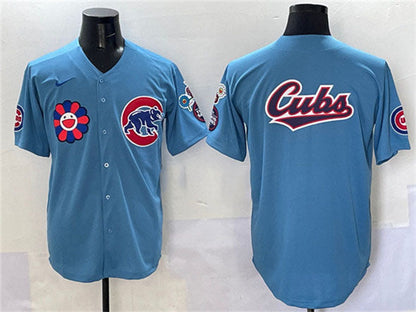 Chicago Cubs Team Big Logo Blue 2025 Tokyo Series 2nd Alternate Limited Stitched Baseball Jersey