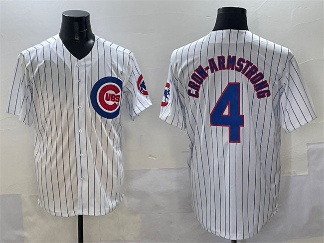 Chicago Cubs #4 Pete Crow-Armstrong White Cool Base Stitched Baseball Jersey