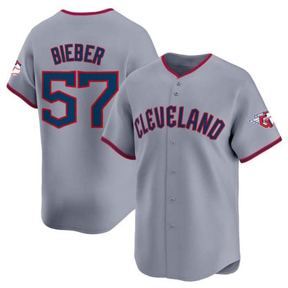 Cleveland Guardians #57 Shane Bieber Gray 2025 Alternate Limited Stitched Baseball Jersey