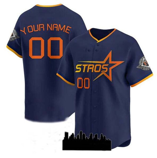 Custom Houston Astros Active Player Navy 2025 City Connect Limited Stitched Baseball Jersey