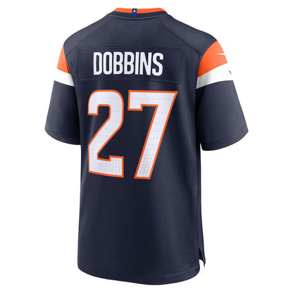 D.Broncos #27 J.K. Dobbins Navy Alternate Game American Football Jersey