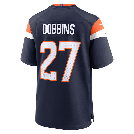 D.Broncos #27 J.K. Dobbins Navy Alternate Game American Football Jersey