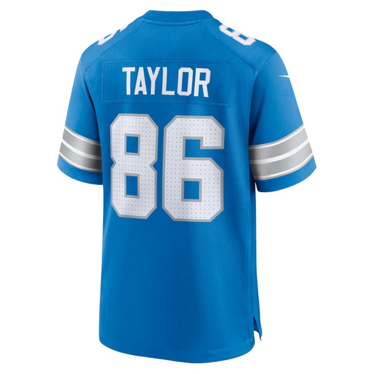 D.Lions #86 Malik Taylor Blue Team Game American Football Jerseys