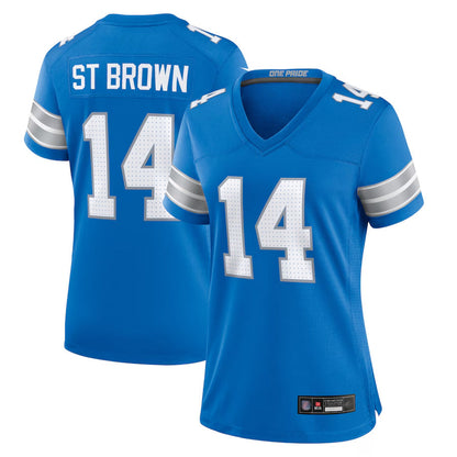 D.Lions Home Game Football Jerseys - Blue - #14 Amon-Ra St. Brown Player