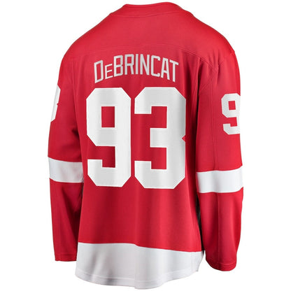 D.Red Wings #93 Alex DeBrincat Fanatics Home Premier Breakaway Player Jersey - Red Stitched American Hockey Jerseys