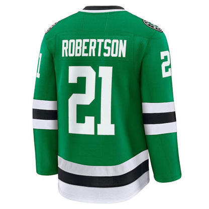 D.Stars #21 Jason Robertson Fanatics Home Premium Jersey - Kelly Green Stitched American Hockey Jerseys