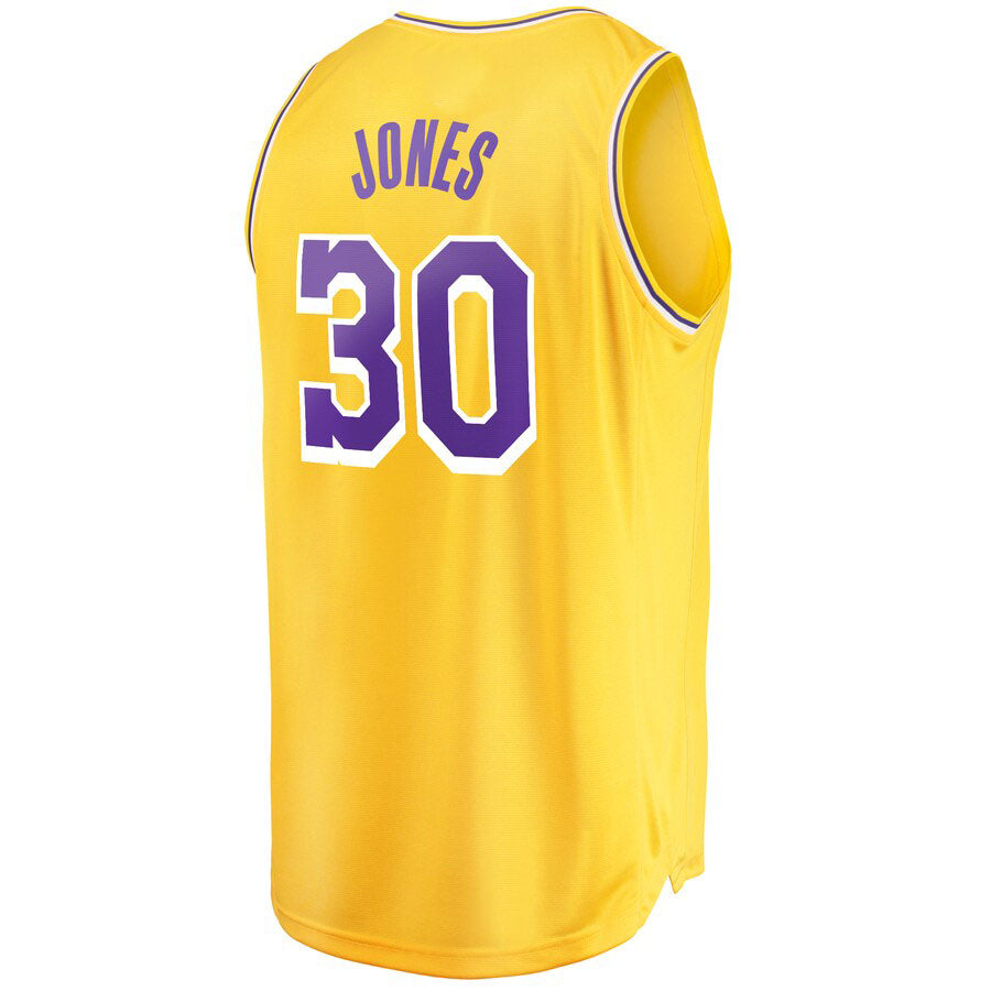 LA.Lakers #30 Damian Jones Fanatics Branded Fast Break Replica Jersey Icon Edition Gold Stitched American Basketball Jersey