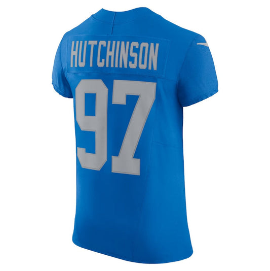 D.Lions #97 Aidan Hutchinson Blue Alternate Vapor F.U.S.E. Elite Stitched American Football Jerseys