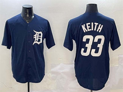 Detroit Tigers #33 Colt Keith Navy Cool Base Stitched Baseball Jersey