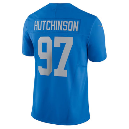 D.Lions #97 Aidan Hutchinson Blue Vapor F.U.S.E. Alternate Limited Stitched American Football Jerseys
