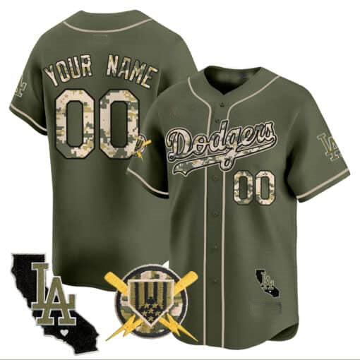 Custom Los Angeles Dodgers Armed Forces Day Vapor Premier Limited ¨C All Stitched Baseball Jersey