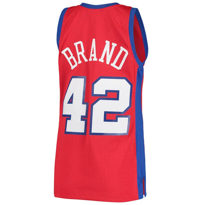 LA.Clippers #42 Elton Brand Mitchell & Ness 2000-01 Hardwood Classics Swingman Jersey Statement Edition Red Stitched American Basketball Jersey