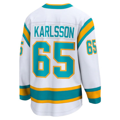 SJ.Sharks #65 Erik Karlsson Fanatics Branded Special Edition 2.0 Breakaway Player Jersey White Stitched American Hockey Jerseys