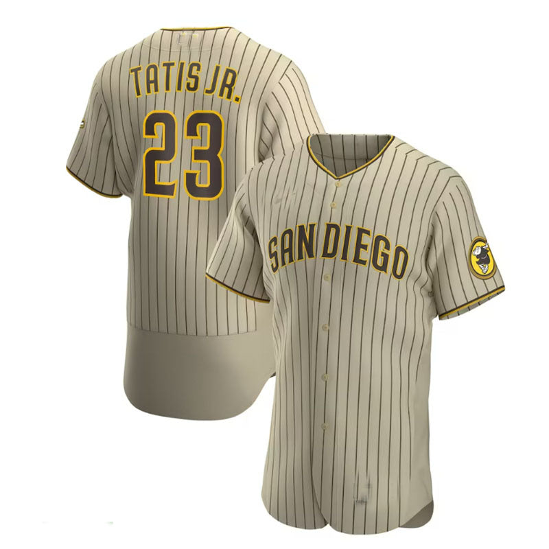 San Diego Padres #23 Fernando Tat¡§as Jr. Alternate Authentic Player Jersey - Tan Brown Baseball Jerseys