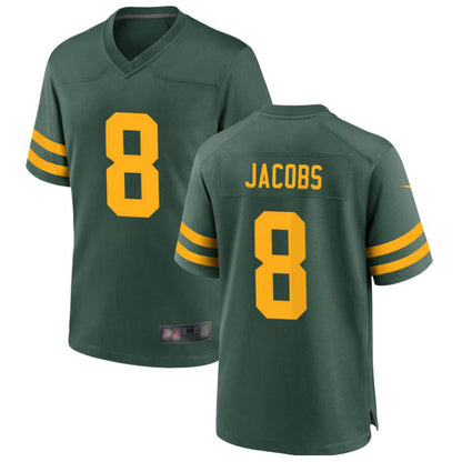 GB.Packers #8 Josh Jacobs Player Green Home Replica Football Jerseys