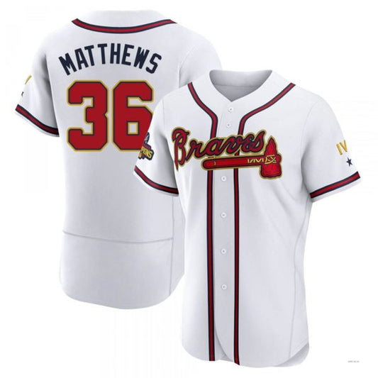 Atlanta Braves #36 Gary Matthews Gold White 2022 Program Jersey Stitches Baseball Jerseys