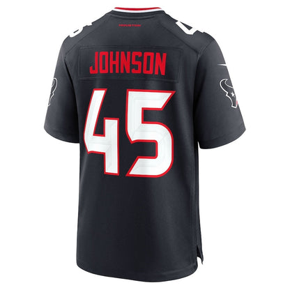H.Texans #45 Jakob Johnson Navy Team Game American Football Jerseys