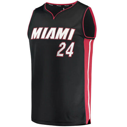 M.Heat #24 Haywood Highsmith Fanatics Branded 202122 Fast Break Replica Jersey Icon Edition Black Stitched American Basketball Jersey