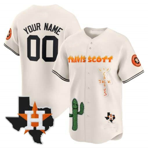 Custom Houston Astros Cactus Jack Patch Vapor Premier Limited ¨C All Stitched Baseball Jersey