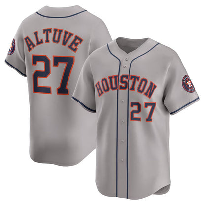 Houston Astros #27 Jose Altuve Road Limited Player Jersey - Gray Stitched Baseball Jersey