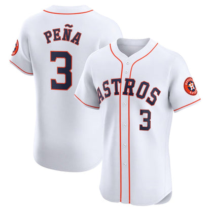 Houston Astros #3 Jeremy Pe?a Home Elite Player Jersey - White Stitched Baseball Jersey