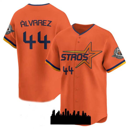 Houston Astros #44 Yordan Alvarez Orange 2025 City Connect Limited Stitched Baseball Jersey