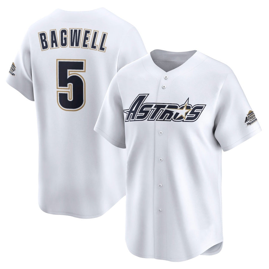 Houston Astros #5 Jeff Bagwell Throwback Cooperstown Collection Limited Jersey - White Stitched Baseball Jersey