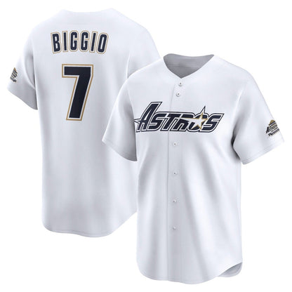 Houston Astros #7 Craig Biggio Throwback Cooperstown Collection Limited Jersey - White Stitched Baseball Jersey