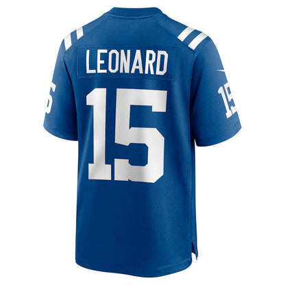 IN.Colts #15 Riley Leonard Royal Team Game American Football Jerseys