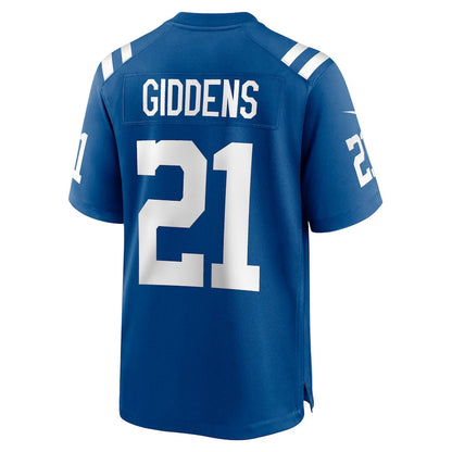 IN.Colts #21 DJ Giddens Royal Team Game American Football Jerseys