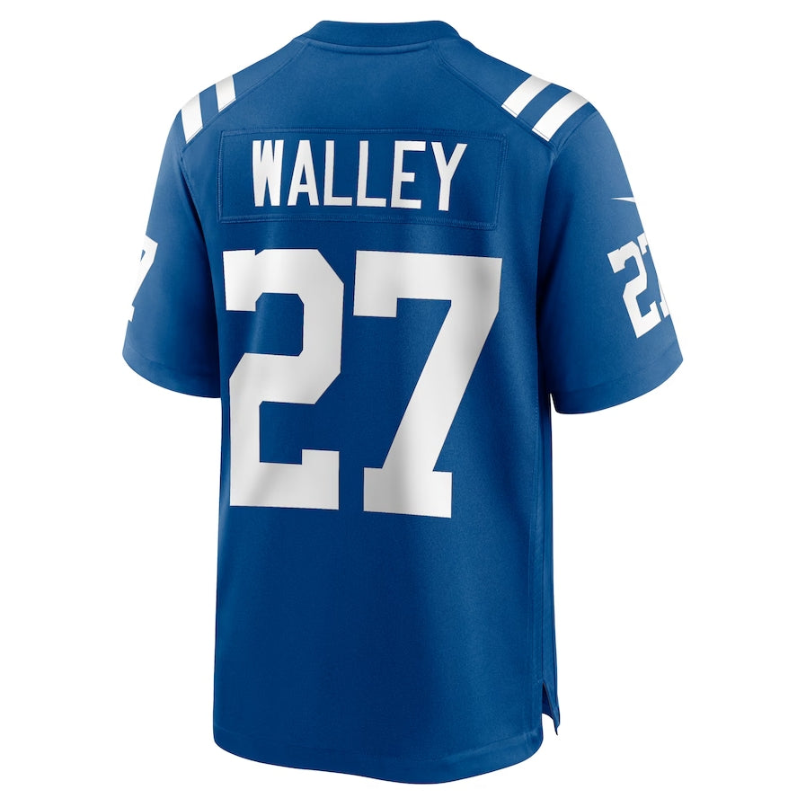 IN.Colts #27 Justin Walley Royal Team Game American Football Jerseys