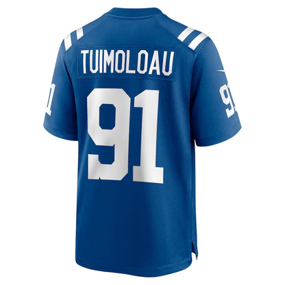 IN.Colts #91 JT Tuimoloau Royal Team Game American Football Jerseys