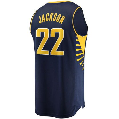 IN.Pacers #22 Isaiah Jackson Fanatics Branded 2021-22 Fast Break Replica Player Jersey Icon Edition Navy Stitched American Basketball Jersey