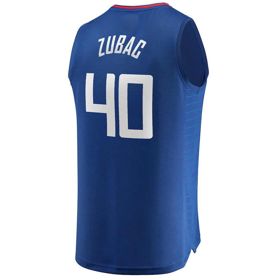 LA.Clippers #40 Ivica Zubac Fanatics Branded 2021-22 Fast Break Replica Jersey Icon Edition Royal Stitched American Basketball Jersey