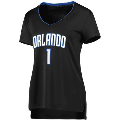 O.Magic #1 Jonathan Isaac Fanatics Branded Women's 2019 Fast Break Replica Player Jersey Black Icon Edition Stitched American Basketball Jersey