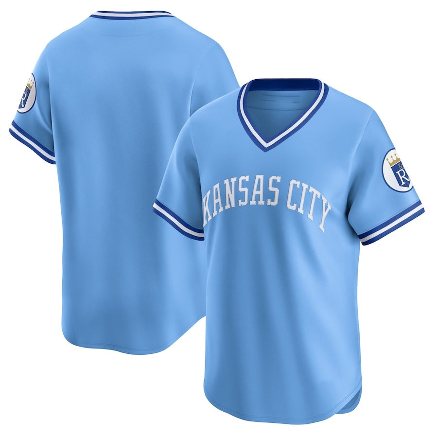 Kansas City Royals Cooperstown Collection Limited Jersey - Light Blue Stitched Baseball Jersey