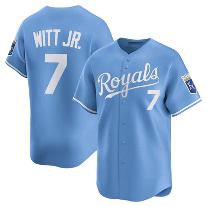 Kansas City Royals #7 Bobby Witt Jr. Alternate Limited Player Jersey - Light Blue Stitched Baseball Jersey