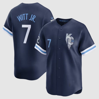 Kansas City Royals #7 Bobby Witt Jr. City Connect Limited Jersey - Navy Stitched Baseball Jersey