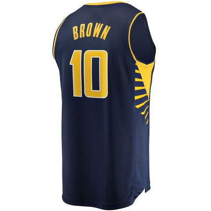 IN.Pacers #10 Kendall Brown Fanatics Branded 2021-22 Fast Break Replica Jersey Icon Edition Navy Stitched American Basketball Jersey